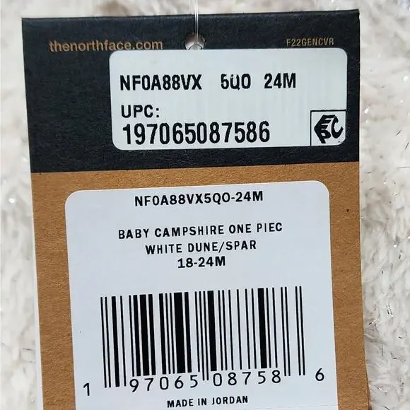 NWT The North Face Baby Campshire One Piece: White Dune/Sparkle